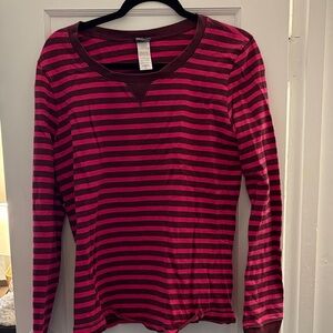 Pink and Maroon Striped Long Sleeve Top Patagonia XL